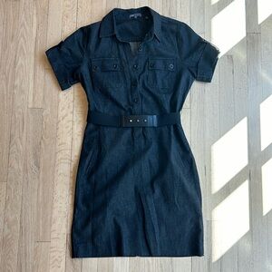 Vince indigo denim dress with belt